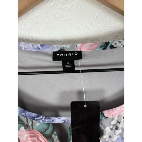 Torrid Tea Length Chiffon Front Tie Dress NWT Plus Size 3 - Picture 6 of 7